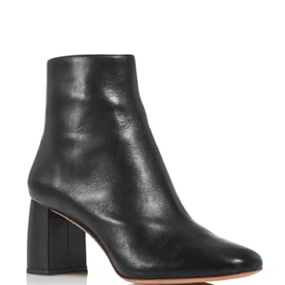 Loffeler Randall black leather ankle boots chunky heel